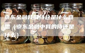京东金融我的持仓是什么意思（京东金融中我的待还是什么）