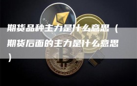 期货品种主力是什么意思（期货后面的主力是什么意思）