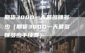 期货3000一天最多赚多少（期货3000一天最多赚多少手续费）