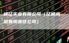 峰亿实业有限公司（亿峰商贸有限责任公司）