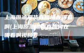 上海原油期货直播间在哪看啊(上海原油期货直播间在哪看啊视频)