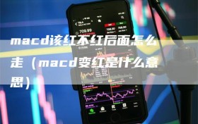 macd该红不红后面怎么走（macd变红是什么意思）