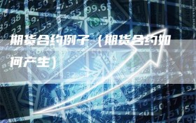 期货合约例子（期货合约如何产生）