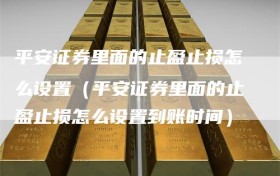 平安证券里面的止盈止损怎么设置（平安证券里面的止盈止损怎么设置到账时间）