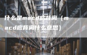 什么是macd底背离（macd底背离什么意思）