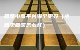 蔬菜电商平台哪个更好（电商卖蔬菜怎么样）