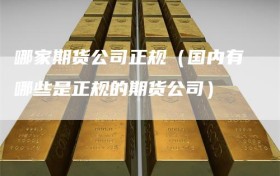 哪家期货公司正规（国内有哪些是正规的期货公司）