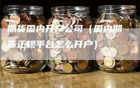 期货国内开户公司（国内期货正规平台怎么开户）