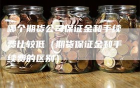 哪个期货公司保证金和手续费比较低（期货保证金和手续费的区别）