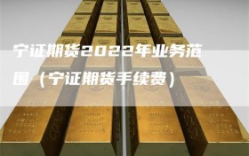 宁证期货2022年业务范围（宁证期货手续费）