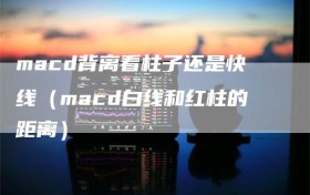 macd背离看柱子还是快线（macd白线和红柱的距离）