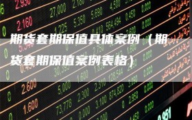 期货套期保值具体案例（期货套期保值案例表格）