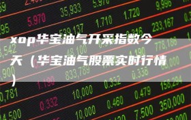 xop华宝油气开采指数今天（华宝油气股票实时行情）
