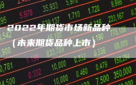 2022年期货市场新品种（未来期货品种上市）