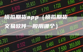 模拟期货app（模拟期货交易软件一般用哪个）