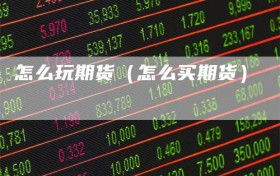 怎么玩期货（怎么买期货）