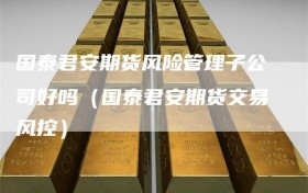 国泰君安期货风险管理子公司好吗（国泰君安期货交易风控）