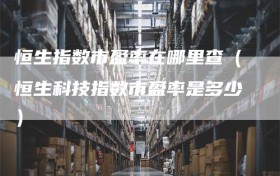 恒生指数市盈率在哪里查（恒生科技指数市盈率是多少）