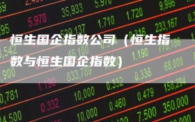 恒生国企指数公司（恒生指数与恒生国企指数）