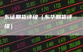 东证期货评级（东华期货评级）