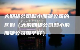大期货公司和小期货公司的区别（大的期货公司和小的期货公司哪个好）
