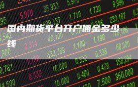 国内期货平台开户佣金多少钱