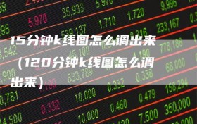 15分钟k线图怎么调出来（120分钟k线图怎么调出来）