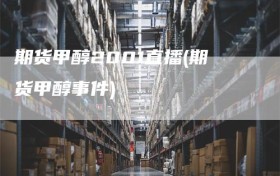 期货甲醇2001直播(期货甲醇事件)