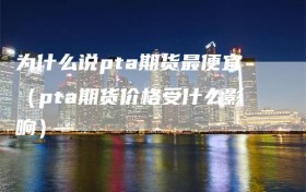 为什么说pta期货最便宜（pta期货价格受什么影响）