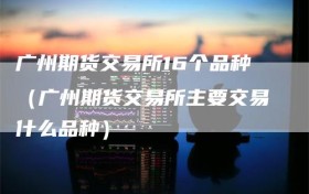广州期货交易所16个品种（广州期货交易所主要交易什么品种）