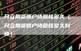 开立期货账户待复核多久（开立期货账户待复核多久到账）