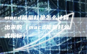 macd能量柱是怎么计算出来的（macd能量柱公式指标）