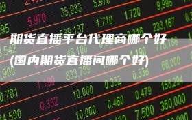 期货直播平台代理商哪个好(国内期货直播间哪个好)