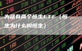 为啥有两个恒生ETF（恒生为什么叫恒生）