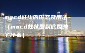 macd柱线的形态及用法（macd柱状图到底反映了什么）