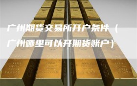 广州期货交易所开户条件（广州哪里可以开期货账户）