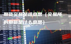期货交易是啥意思（交易所的期货是什么意思）