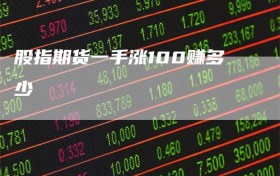 股指期货一手涨100赚多少