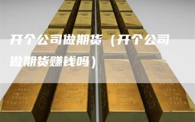 开个公司做期货（开个公司做期货赚钱吗）