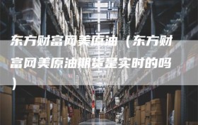 东方财富网美原油（东方财富网美原油期货是实时的吗）