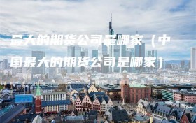 最大的期货公司是哪家（中国最大的期货公司是哪家）