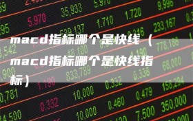 macd指标哪个是快线（macd指标哪个是快线指标）