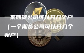 一家期货公司可以开几个户（一个期货公司可以开几个账户）