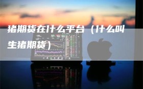 猪期货在什么平台（什么叫生猪期货）