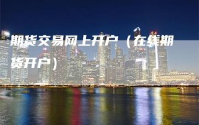期货交易网上开户（在线期货开户）