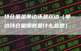 持仓量是单边还是双边（单边持仓量限额是什么意思）