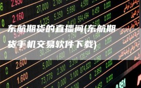 东航期货的直播间(东航期货手机交易软件下载)