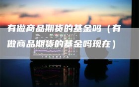 有做商品期货的基金吗（有做商品期货的基金吗现在）