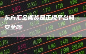 东方汇金期货是正规平台吗安全吗