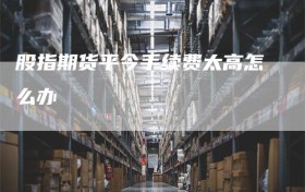 股指期货平今手续费太高怎么办